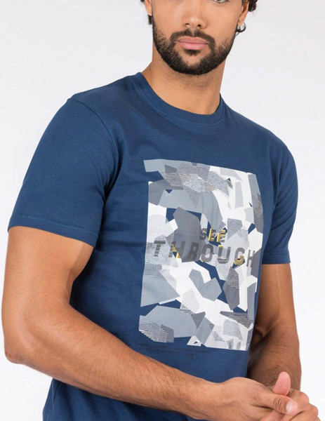 Gallery camiseta manga corta azul estampado frontal tiffosi bronson para hombre  3 