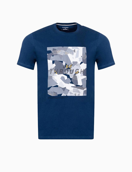Gallery camiseta manga corta azul estampado frontal tiffosi bronson para hombre  2 