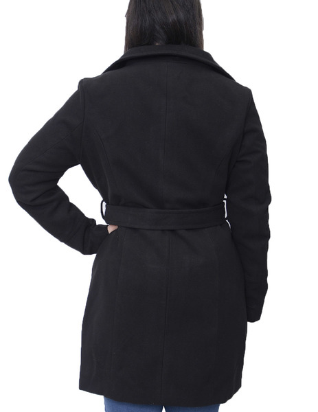 Gallery abrigo negro cinto high neck byoung  bycirla para mujer  3 