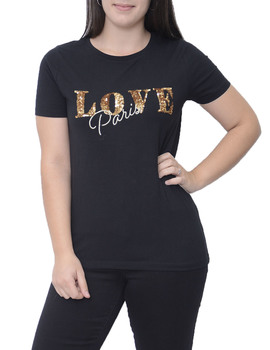 Thumb camiseta negro lentejuelas byoung pandina love paris para mujer  3 