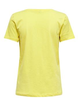 Camiseta Only Kita Amarillo Mujer