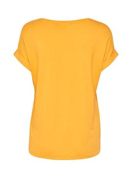Camiseta Only Moster Amarillo Mujer