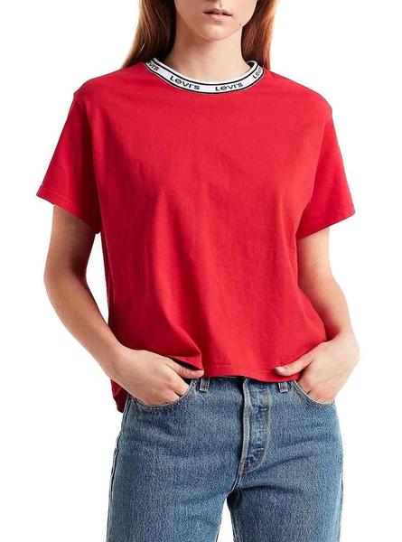 Camiseta Levis Rojo De Mujer