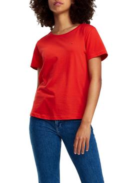 Camiseta Tommy Jeans Soft Rojo Mujer
