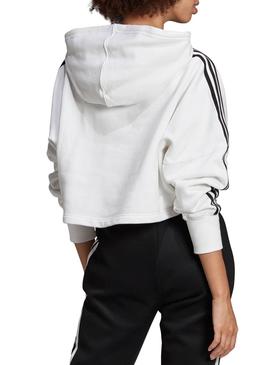 Sudadera Adidas Cropped Hood Blanco Mujer