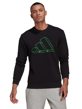 Sudadera Adidas Negro/Verde Hombre