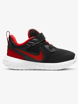 Zapatilla Nike Revolution Negro/Rojo Niño