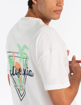 Camiseta blanco manga corta estampado trasero Tiffosi Lyon para hombre