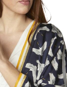 Chaqueta Chokolat Tipo Kimono Fluido Azul