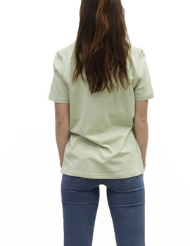 Camiseta verde Ichi Skye manga corta para mujer