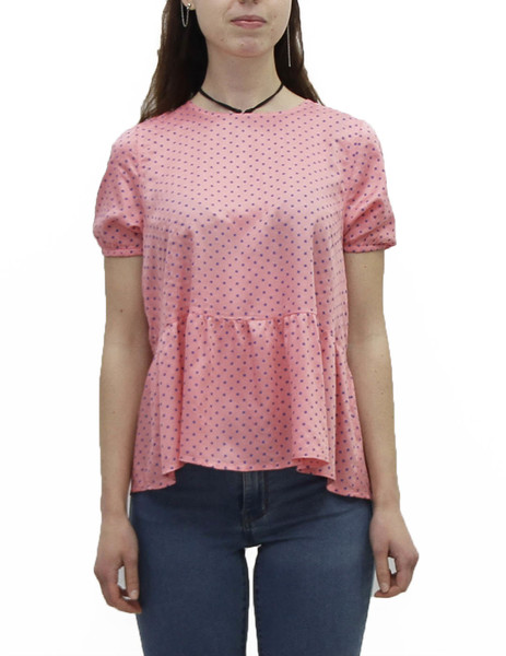 Gallery blusa rosa lunares manga corta vero moda fie ss top para mujer  1 