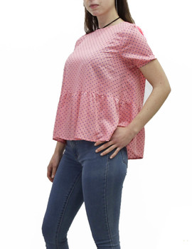 Blusa rosa lunares manga corta Vero Moda Fie SS Top para mujer