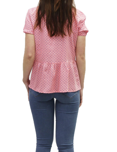 Gallery blusa rosa lunares manga corta vero moda fie ss top para mujer  3 