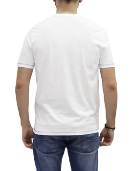 Camiseta Gendive manga corta blanca cuello pico botones  para hombre.