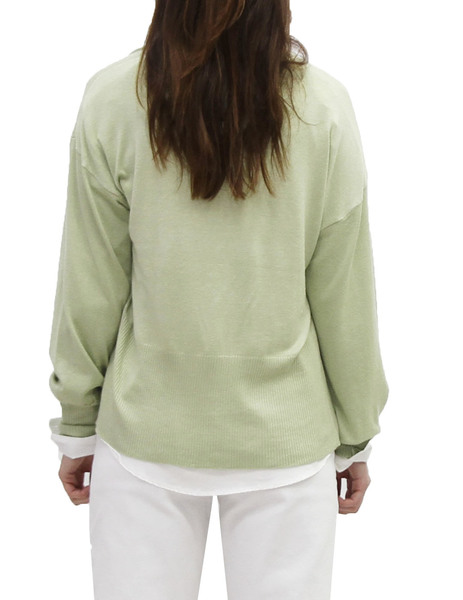 Gallery chaqueta verde corta ichi mafa tres botones  cenefa en mangas y bajos para mujer  4 