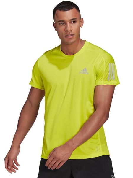 Larva del moscardón malta dominar Camiseta Adidas Amarillo Fluor Transpirable Hombre