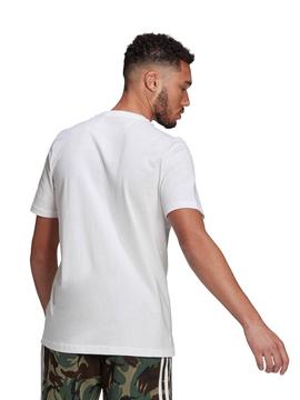 Camiseta Adidas Blanco Logo Camuflaje Hombre