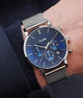 Reloj CLUSE Aravis Chrono Mesh Dark Blue-Silver