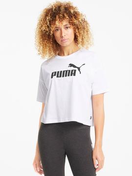 Camiseta Puma Cropped Blanco Mujer