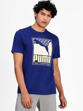Camiseta Puma Azul Amarillo Hombre