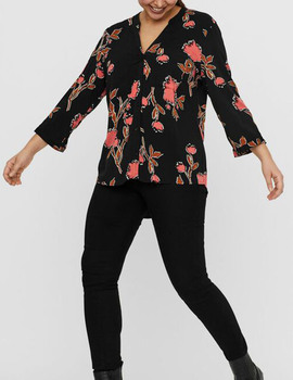 Thumb camisa vero moda curve priebe floral negra pico 34 mujer  3 