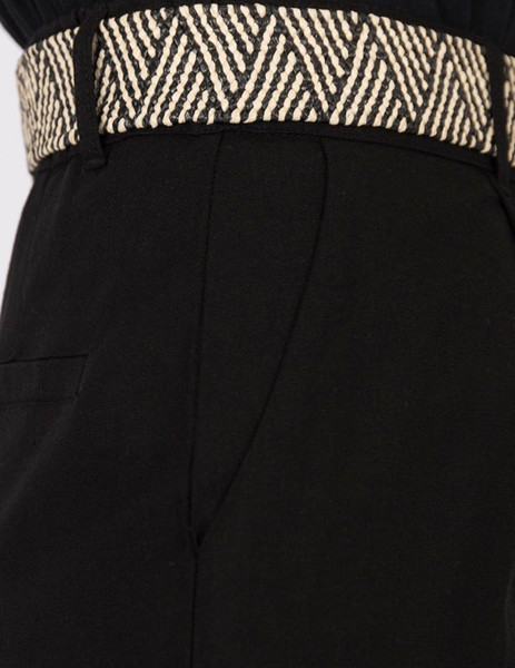 Gallery pantalon negro tiffosi mulan de lino con cinturon para mujer  2 