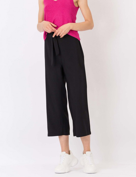 Gallery pantalon negro tiffosi ancho con lazo y goma en cintura  rose2 para mujer  3 