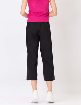 Pantalón negro Tiffosi ancho con lazo y goma en cintura  Rose2 para mujer
