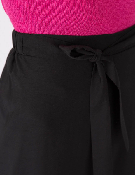 Gallery pantalon negro tiffosi ancho con lazo y goma en cintura  rose2 para mujer  1 