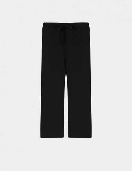 Gallery pantalon negro tiffosi ancho con lazo y goma en cintura  rose2 para mujer  5 