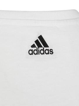 Camiseta Adidas Blanca Logo Negro Niña