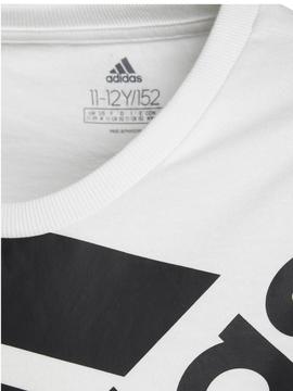 Camiseta Adidas Blanca Logo Negro Niña