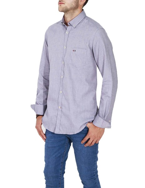 Gallery camisa gendive azul manga larga bolsillo botones en cuelllo para hombre  2 