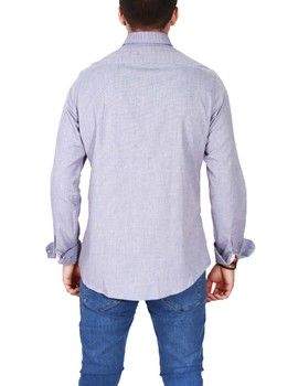 Camisa Gendive azul manga larga bolsillo botones en cuelllo para hombre.