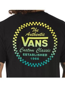 Camiseta Vans Custom Negro/Verde Hombre