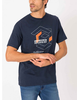 Thumb camiseta azul marino tiffosi kerchy geometrico  manga corta para hombre  4 
