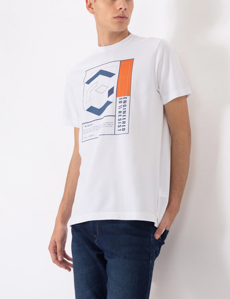 Gallery camiseta blanco tiffosi kalama estampado geometrico para hombre  2 