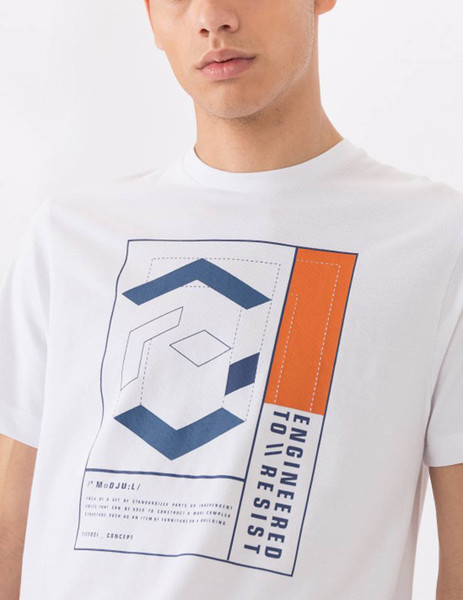 Gallery camiseta blanco tiffosi kalama estampado geometrico para hombre  1 