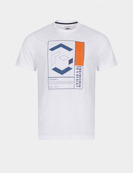 Gallery camiseta blanco tiffosi kalama estampado geometrico para hombre  4 
