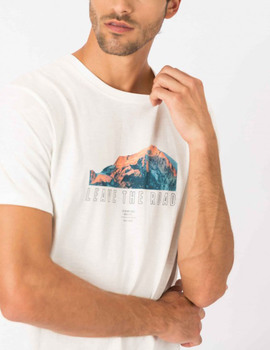 Camiseta blanco Tiffosi Gyala estamapado montanha manga corta para hombre