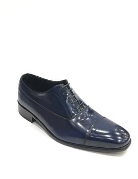 Zapato piel de vestir Conti Ferratti 3780 azul tinta grabado