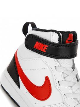 Botin Nike Court Borought Blanco/Negro/Rojo Unisex