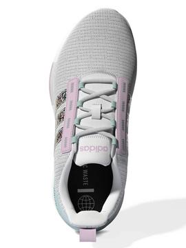 Zapatilla Adidas Racer Bco/Rosa Niña