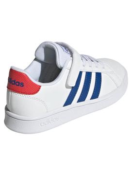 Zapatilla Adidas Grand Court Bco/Rojo/Azul Unisex