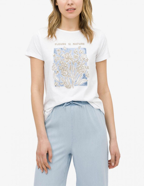 Gallery camiseta blanco floral tiffosi alperce para mujer  5 
