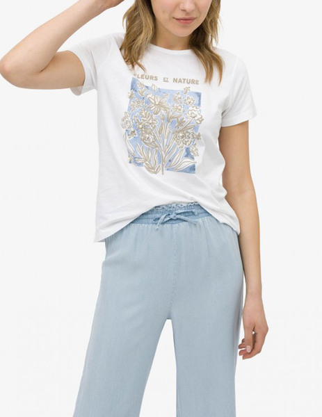 Gallery camiseta blanco floral tiffosi alperce para mujer  4 
