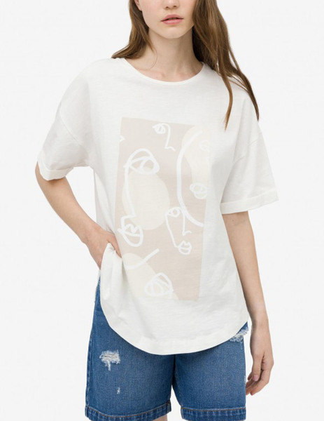 Gallery camiseta blanca oversize tiffosi arabe print mujer  3 