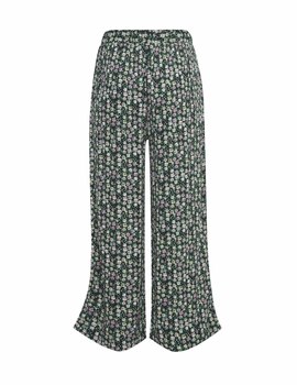 Pantalon verde floral ancho Ichi Marrakech mujer