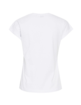 Camiseta blanca Byoung Manga sisa Safa para mujer