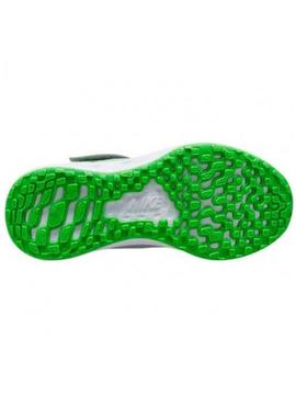 Zapatilla Nike Revolution 6 Gris/Verde Niñ@